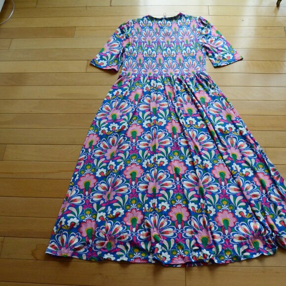 Boden Bethany Smocked Jersey Dress US 8R NWT - Picture 10 of 13